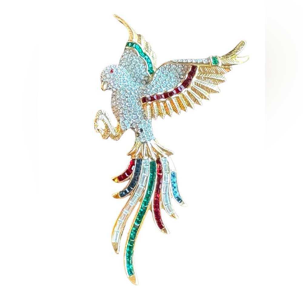 Lovely colorful crystal rhinestone  birds of paradise brooch rhinstones Dorlan